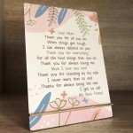 Novelty Gift For Mum Mothers Day Birthday Wood Standing Plaque