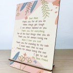 Novelty Gift For Mum Mothers Day Birthday Wood Standing Plaque