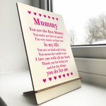 Gifts for Mummy Wooden Standing Sign Birthday Mothers Day Gift