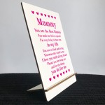 Gifts for Mummy Wooden Standing Sign Birthday Mothers Day Gift