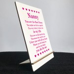 Gifts for Nanny Wooden Standing Sign Birthday Mothers Day Gift