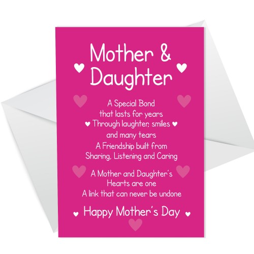 Mum Mothers Day Card From Daughter Love Poem Quality Card