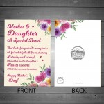 Mothers Day Mother And Daughter Poem Card For Mum