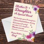 Mothers Day Mother And Daughter Poem Card For Mum