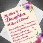 Mothers Day Mother And Daughter Poem Card For Mum