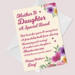 Mothers Day Mother And Daughter Poem Card For Mum