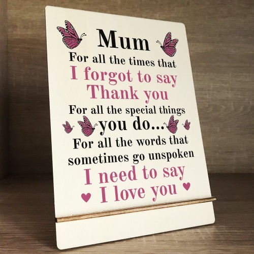 Gifts for Mum Wooden Standing Sign Birthday Mothers Day Gift