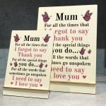 Gifts for Mum Wooden Standing Sign Birthday Mothers Day Gift