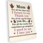 Gifts for Mum Wooden Standing Sign Birthday Mothers Day Gift