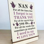 Gifts for Nan Wooden Standing Sign Birthday Mothers Day Gift