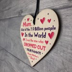 Funny Mothers Day Gift From Daughter Son Rude Wooden Heart