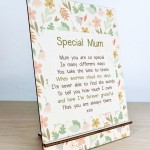 Mum Gift For Mothers Day Birthday Poem Wooden Standing Plaque