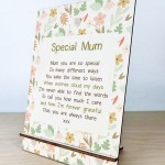 Mum Gift For Mothers Day Birthday Poem Wooden Standing Plaque