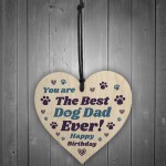 Dad Birthday Gifts For Dog Dad Funny Wooden Heart Birthday Gift