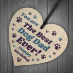 Dad Birthday Gifts For Dog Dad Funny Wooden Heart Birthday Gift