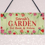 Garden Sign Personalised Hanging Plaque Summer House Decor