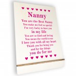 Gifts for Nanny A5 Wood Standing Sign Birthday Mothers Day Gift