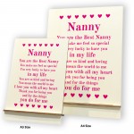 Gifts for Nanny A5 Wood Standing Sign Birthday Mothers Day Gift