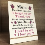 Gifts for Mum A5 Wood Standing Sign Birthday Mothers Day Gift