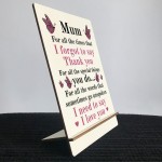 Gifts for Mum A5 Wood Standing Sign Birthday Mothers Day Gift