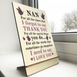 Gifts for Nan A5 Wood Standing Sign Birthday Mothers Day Gift