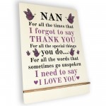 Gifts for Nan A5 Wood Standing Sign Birthday Mothers Day Gift