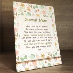 Mum Gift For Mothers Day Birthday Poem Wood A5 Standing Plaque