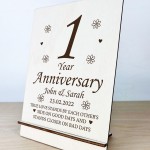 Personalised 1st Anniversary Wedding Gifts For Him Her Couple