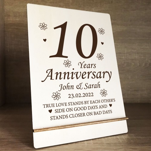 Personalised 10th Anniversary Wedding Gifts For Him Her Couple