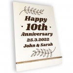 Personalised Gifts For Him Her Couple 10th Anniversary Wedding