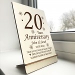 Personalised 20th Anniversary Wedding Gifts For Him Her Couple