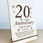 Personalised 20th Anniversary Wedding Gifts For Him Her Couple