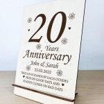 Personalised 20th Anniversary Wedding Gifts For Him Her Couple