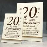 Personalised 20th Anniversary Wedding Gifts For Him Her Couple