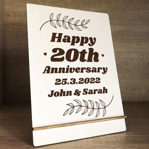 Personalised Gifts For Him Her Couple 20th Anniversary Wedding