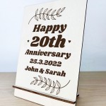 Personalised Gifts For Him Her Couple 20th Anniversary Wedding