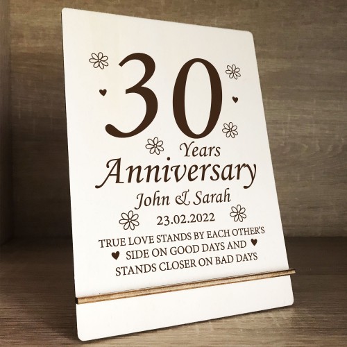 Personalised 30th Anniversary Wedding Gifts For Him Her Couple