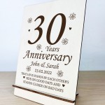 Personalised 30th Anniversary Wedding Gifts For Him Her Couple