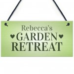 Garden Sign Personalised Plaque Garden Retreat Gift For Her