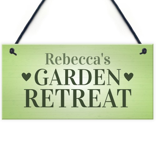 Garden Sign Personalised Plaque Garden Retreat Gift For Her