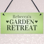 Garden Sign Personalised Plaque Garden Retreat Gift For Her