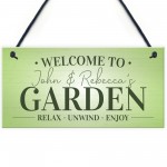 Garden Signs And Plaques RELAX UNWIND ENJOY Summerhouse Decking