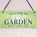 Garden Signs And Plaques RELAX UNWIND ENJOY Summerhouse Decking