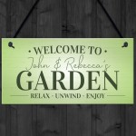 Garden Signs And Plaques RELAX UNWIND ENJOY Summerhouse Decking