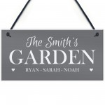 Grey Garden Signs And Plaques Hanging Door Sign Personalised