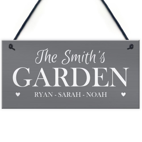 Grey Garden Signs And Plaques Hanging Door Sign Personalised