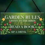 Garden Sign Summer House Decking Plaque Shed Sign Garden Rules