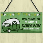 Caravan Sign Hanging Door Wall Plaque Welcome Sign Campervan