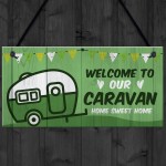 Caravan Sign Hanging Door Wall Plaque Welcome Sign Campervan