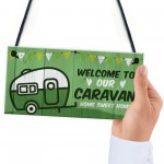 Caravan Sign Hanging Door Wall Plaque Welcome Sign Campervan